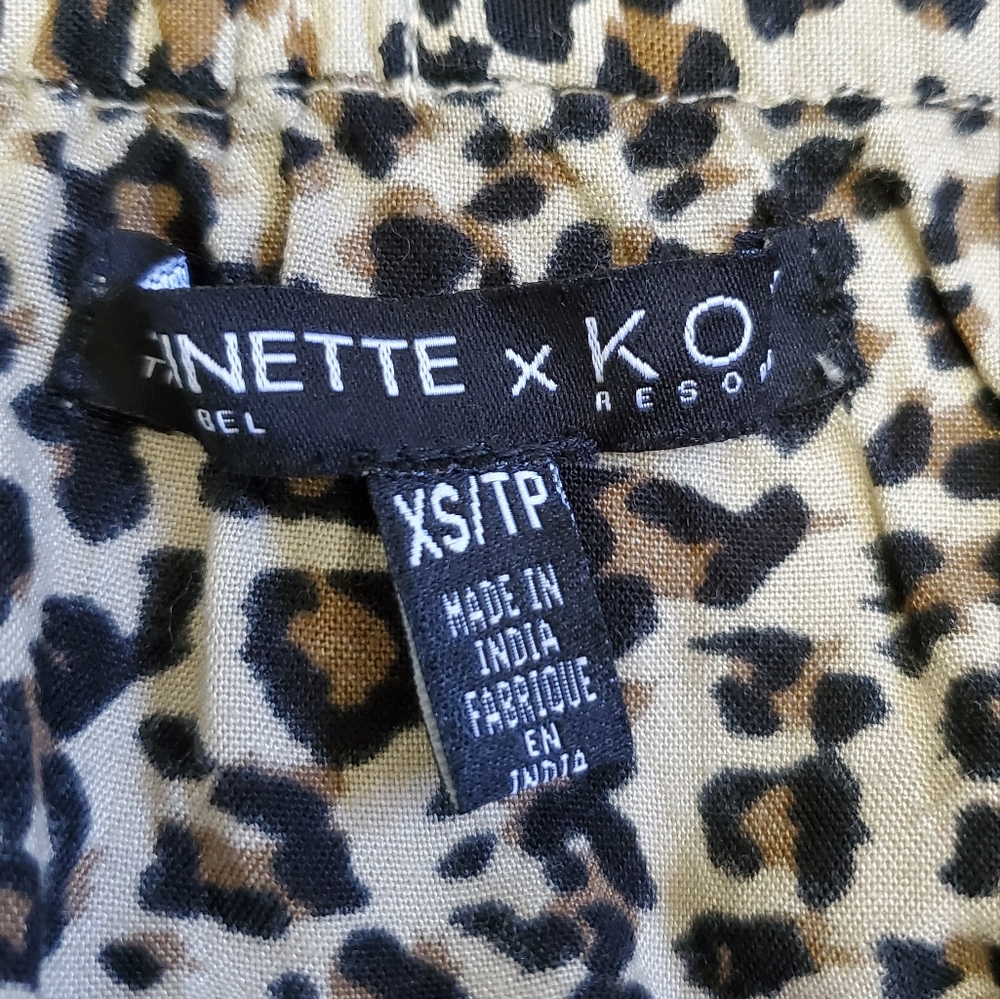 Brunette x Koy Resort Size XS Leopard Print Rayon Wrap Skirt - Picture 8 of 12
